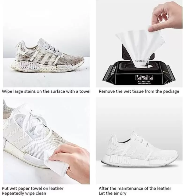 Wet Wipes For Shoes (80 Wipes) - Image 6